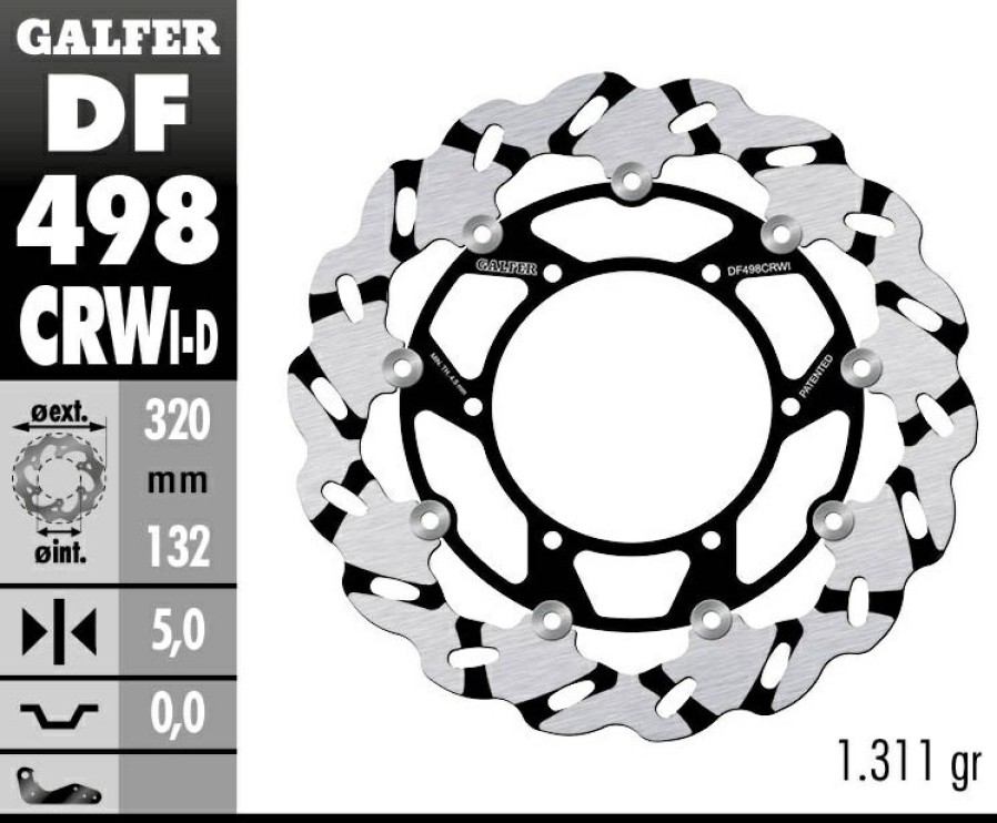 Rotores De Freno | Galfer 320Mm Superbike Wave® Rotor Left Side Directional Front Disc Df498Crwi