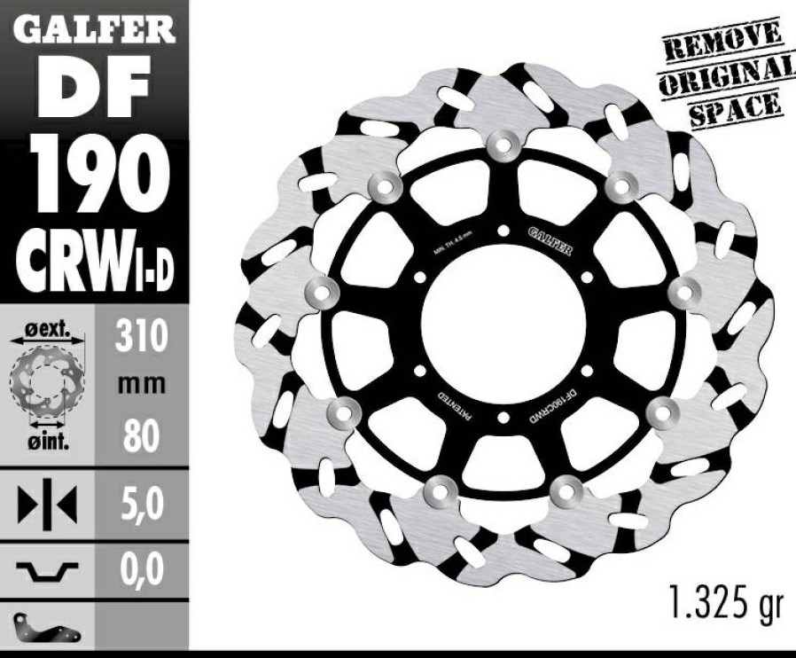 Rotores De Freno | Galfer 310Mm Superbike Wave® Rotor Right Side Directional Front Disc Df190Crwd