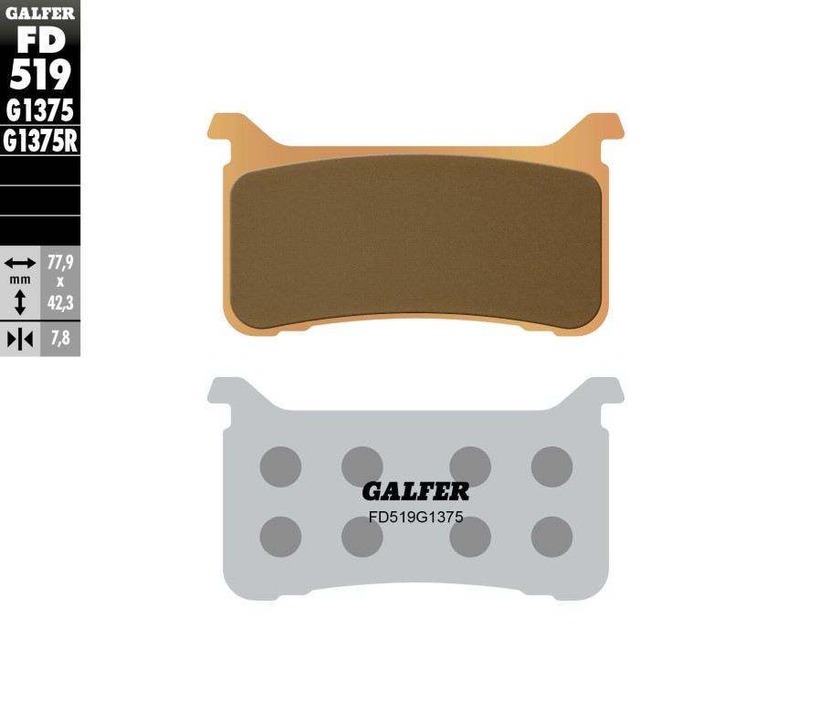 Pastillas De Freno | Galfer Hh Sintered Ceramic Compound Front Pads Fd519G1375