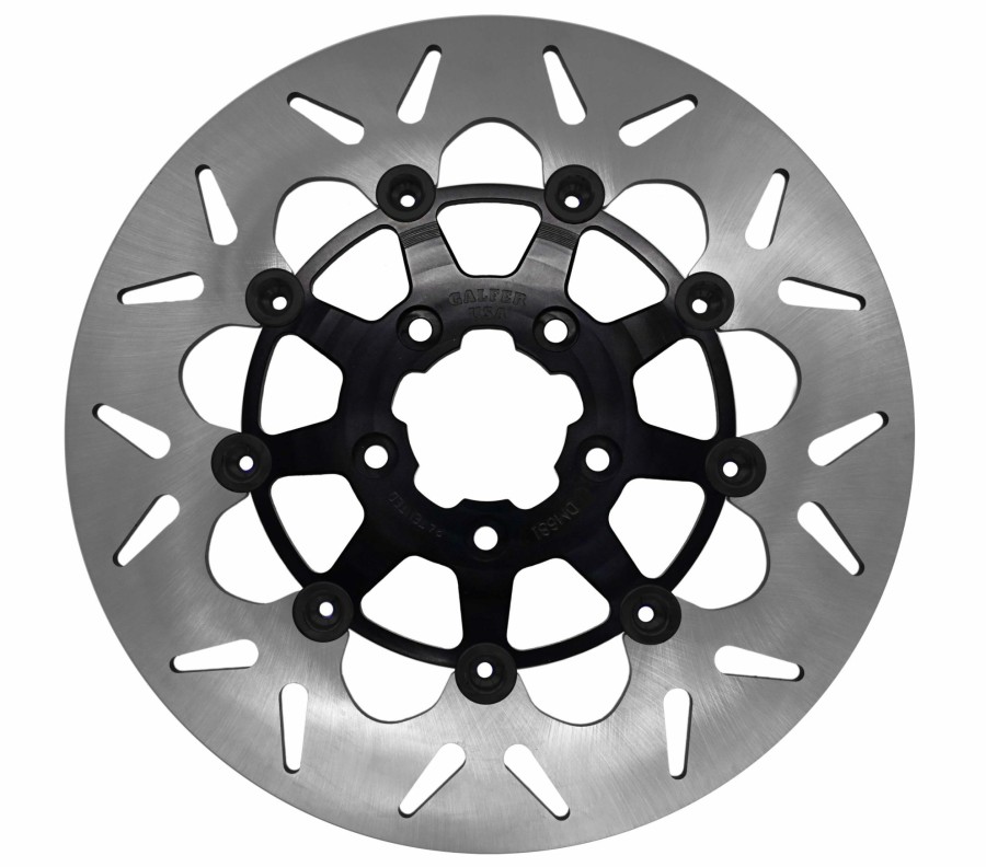 Rotores De Freno | Galfer 11.8 Floating Round Rotor Black Carrier With Silver Contrast Cut Rear Disc Df681Cvs-B