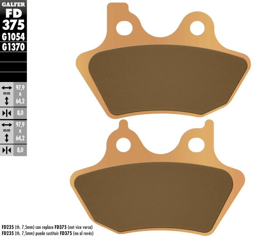 Pastillas De Freno | Galfer Hh Sintered Compound Front Pads Rear Pads Fd375G1370