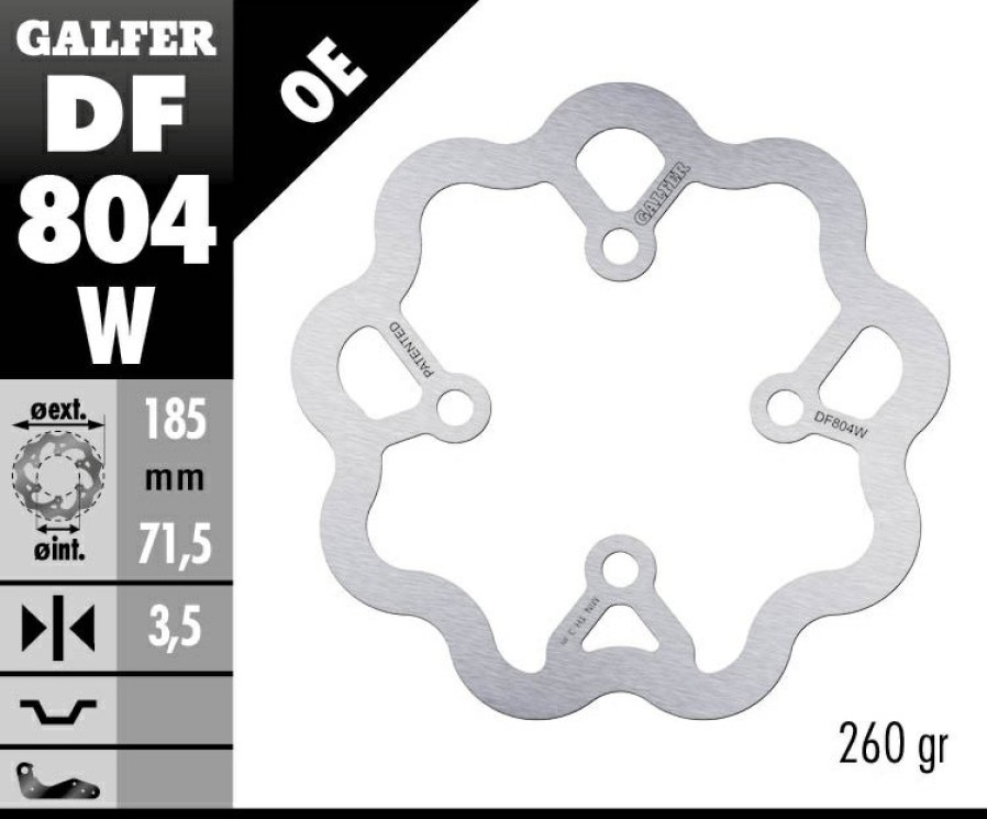 Rotores De Freno | Galfer 185Mm Solid Mount Wave® Rotor Front Disc Df804W